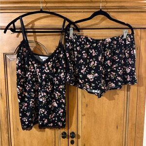 Marilyn Monroe Black Floral Pajama Set- XL